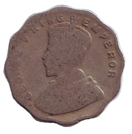 Монета 1 анна. 1929 год, Индия Британская.