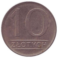 Монета 10 злотых. 1986 год, Польша. Монета 10 злотых. 1986 год, Польша.