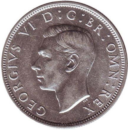 Монета 1/2 кроны. 1940 год, Великобритания.