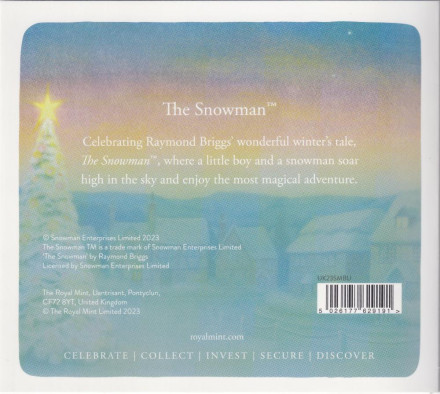 Монета 50 пенсов. 2023 год, Великобритания. Снеговик. В буклете. Монета 50 пенсов. 2023 год, Великобритания. Снеговик. В буклете.