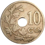 Монета 10 сантимов. 1904 год, Бельгия. (Belgie) Монета 10 сантимов. 1904 год, Бельгия. (Belgie)