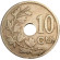 Монета 10 сантимов. 1904 год, Бельгия. (Belgie)