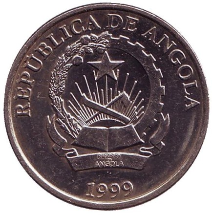 Монета 5 кванза. 1999 год, Ангола. Монета 5 кванза. 1999 год, Ангола.