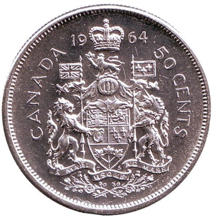 Монета 50 центов. 1964 год, Канада.