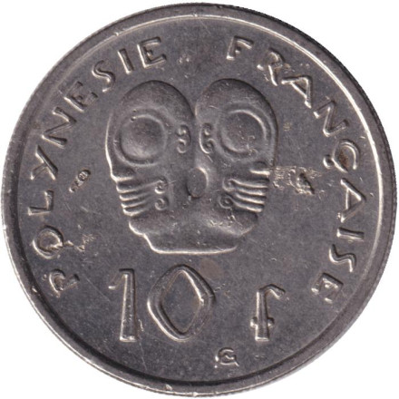 Монета 10 франков. 1972 год, Французская Полинезия. Монета 10 франков. 1972 год, Французская Полинезия.