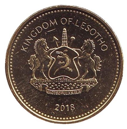 Монета 50 лисенте. 2018 год, Лесото. UNC. Всадник на лошади.