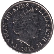 Монета 25 центов. 2013 год, Каймановы острова. Парусник.