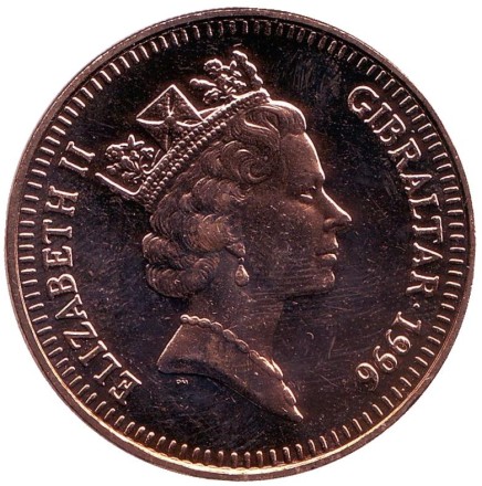 Монета 5 фунтов. 1996 год, Гибралтар. 70 лет со дня рождения Королевы Елизаветы II. Монета 5 фунтов. 1996 год, Гибралтар. 70 лет со дня рождения Королевы Елизаветы II.