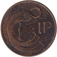 Монета 1 пенни. 1978 год, Ирландия. Птица. Ирландская арфа.