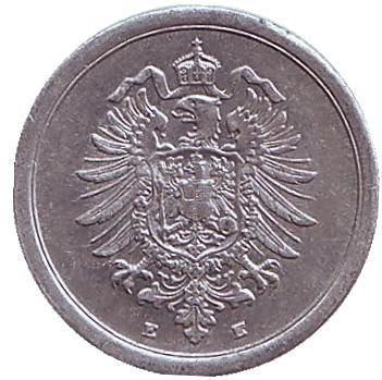 Монета 1 пфенниг. 1917 год (E), Германская империя. Монета 1 пфенниг. 1917 год (E), Германская империя.