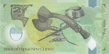 Банкнота 2 кины. 2010 год, Папуа - Новая Гвинея. 35 лет независимости.