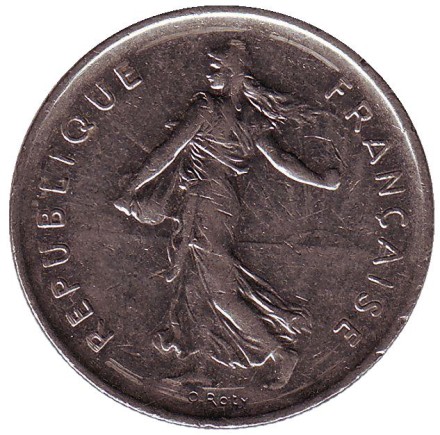 Монета 5 франков. 1972 год, Франция. Монета 5 франков. 1972 год, Франция.