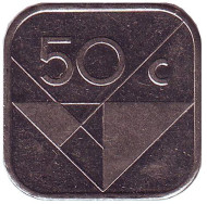 Монета 50 центов, 1998 год, Аруба.