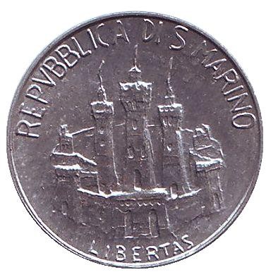 Монета 1 лира. 1984 год, Сан-Марино. Гиппократ. Монета 1 лира. 1984 год, Сан-Марино. Гиппократ.