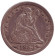 Монета 25 центов. 1853 год, США. (Стрелки около даты) Монета 25 центов. 1853 год, США. (Стрелки около даты)