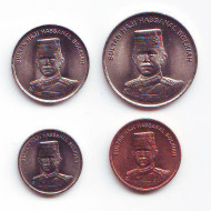 Набор монет (4 штуки). 1-50 сен, 2005 год, Бруней. Набор монет (4 штуки). 1-50 сен, 2005 год, Бруней.