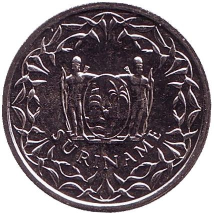 Монета 25 центов. 2014 год, Суринам. Монета 25 центов. 2014 год, Суринам.