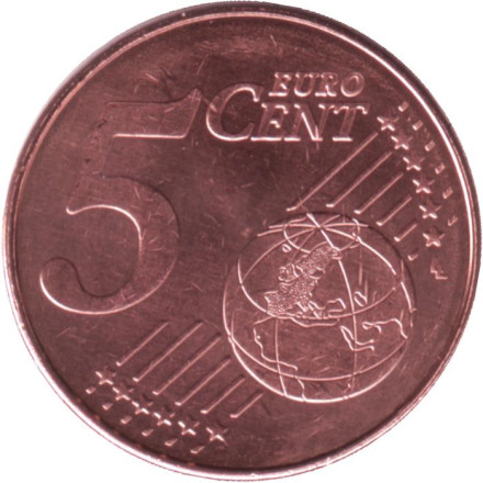 Монета 5 центов. 2021 год, Испания.