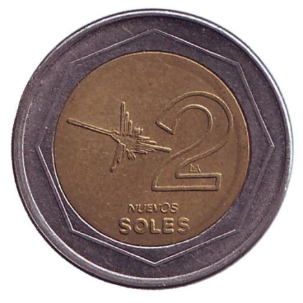 Монета 2 новых соля. 1994 год, Перу.