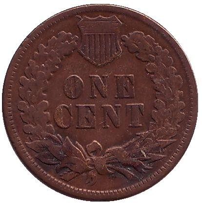 Монета 1 цент. 1887 год, США. Индеец.