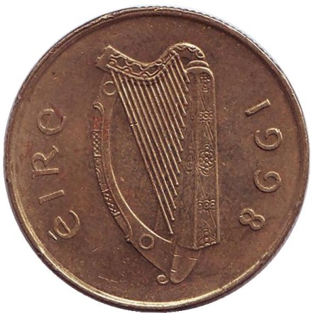 Монета 20 пенсов. 1998 год, Ирландия. Лошадь.