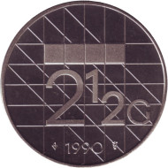Монета 2,5 гульдена. 1990 год, Нидерланды. BU. Монета 2,5 гульдена. 1990 год, Нидерланды. BU.