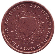 Монета 5 евроцентов. 2000 год, Нидерланды. Монета 5 евроцентов. 2000 год, Нидерланды.