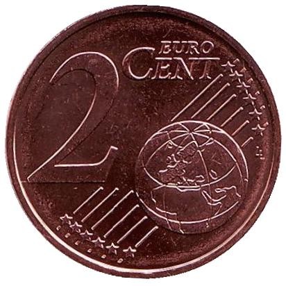 Монета 2 цента. 2011 год, Греция.