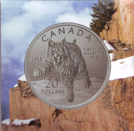 Монета 20 долларов. 2014 год, Канада. Рысь. Монета 20 долларов. 2014 год, Канада. Рысь.