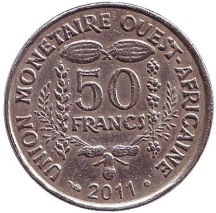 Монета 50 франков. 2011 год, Западные Африканские штаты.