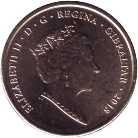 Монета 1 фунт. 2018 год, Гибралтар. Дом Гибралтара в Лондоне. (BD).