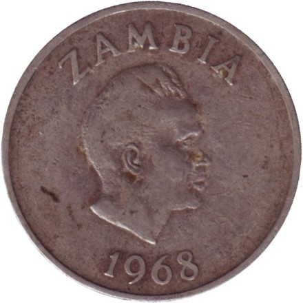 Монета 20 нгве. 1968 год, Замбия. Водяной козел. Монета 20 нгве. 1968 год, Замбия. Водяной козел.