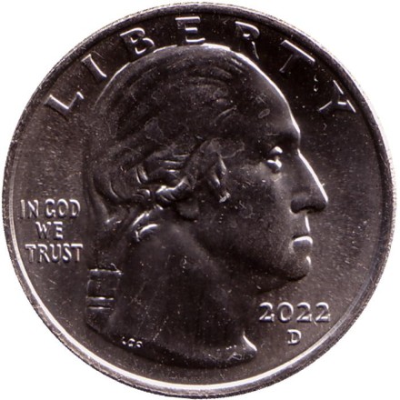 Монета 25 центов. 2022 год (D), США. Майя Анжелу. Серия "Американские женщины".