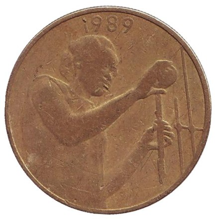 Монета 25 франков. 1989 год, Западные Африканские Штаты. Монета 25 франков. 1989 год, Западные Африканские Штаты.