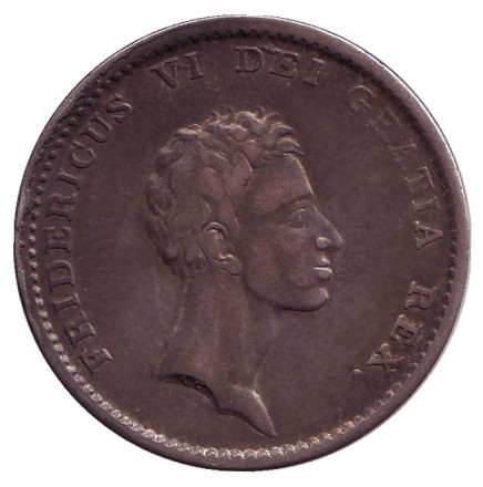 Монета 1 ригсбанкдалер. 1813 год, Дания. Фредерик VI.