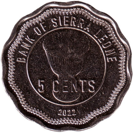 Монета 5 центов. 2022 год, Сьерра-Леоне. Израэл Олорунфех Коле. Монета 5 центов. 2022 год, Сьерра-Леоне. Израэл Олорунфех Коле.