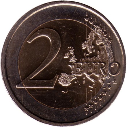 Монета 2 евро. 2008 год, Нидерланды. Монета 2 евро. 2008 год, Нидерланды.
