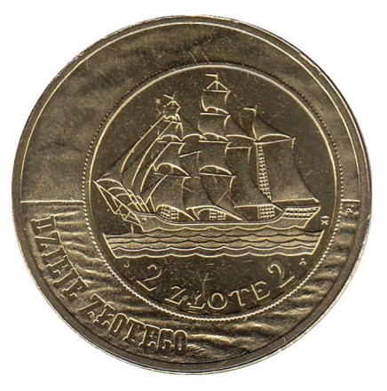 Монета 2 злотых, 2005 год, Польша. 2 злотых 1936 года.