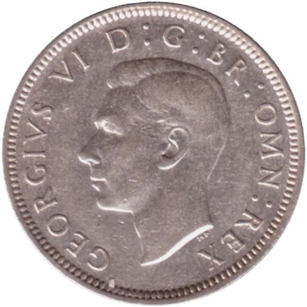 Монета 1 шиллинг. 1943 год, Великобритания. (Герб Англии).