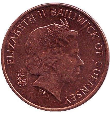 Монета 1 пенни. 2012 год, Гернси. Краб.