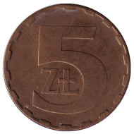 Монета 5 злотых. 1979 год, Польша. Монета 5 злотых. 1979 год, Польша.