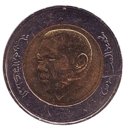 Монета 5 дирхамов. 2013 год, Марокко. Великая мечеть Хасана II.