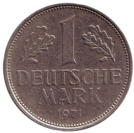 Монета 1 марка. 1971 год (D), ФРГ. Монета 1 марка. 1971 год (D), ФРГ.