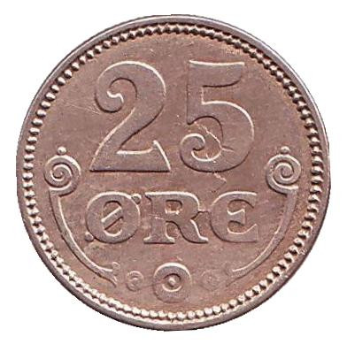 Монета 25 эре. 1920 год, Дания.