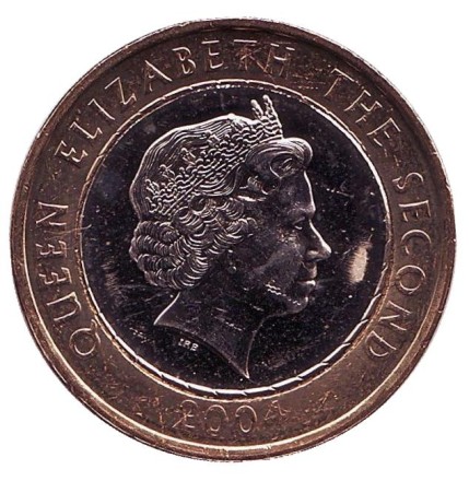 Монета 2 фунта. 2004 год, Фолклендские острова. 30 лет монетам Фолклендов.