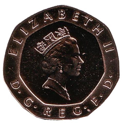 Монета 20 пенсов. 1985 год, Великобритания. BU. Монета 20 пенсов. 1985 год, Великобритания. BU.