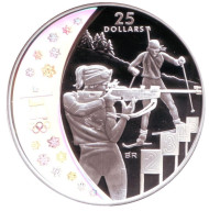 Монета 25 долларов. 2007 год, Канада. XXI зимние Олимпийские Игры, Ванкувер 2010 - Биатлон.