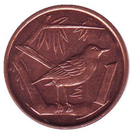 Монета 1 цент, 2008 год, Каймановы острова. Птица на ветке (дрозд). Монета 1 цент, 2008 год, Каймановы острова. Птица на ветке (дрозд).
