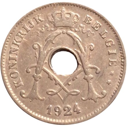 Монета 10 сантимов. 1924 год, Бельгия. (Belgie)
