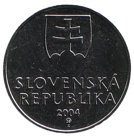 Монета 2 кроны. 2004 год, Словакия. BU. Статуя Венеры. Монета 2 кроны. 2004 год, Словакия. BU. Статуя Венеры.